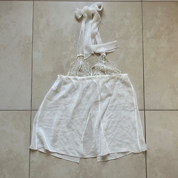 Frederick’s Of Hollywood White Lace Halter Chemise Size S - Picture 2 of 6